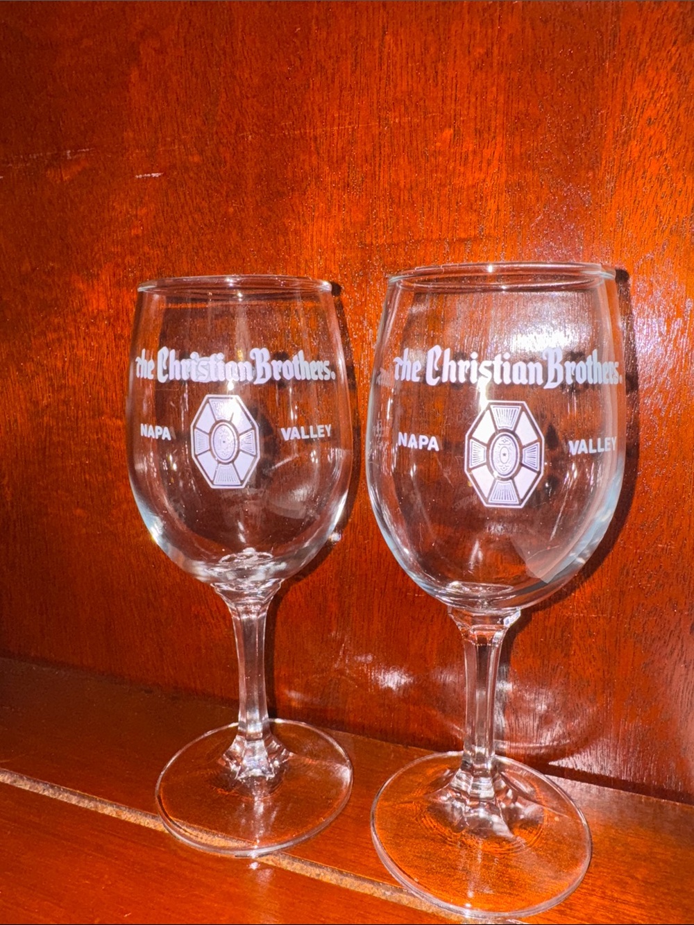 Christian Brothers Napa Valley Wine Glasses in mint condition!  2 available